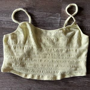 PacSun Womens Yellow Ribbed Mini Tank Top SM